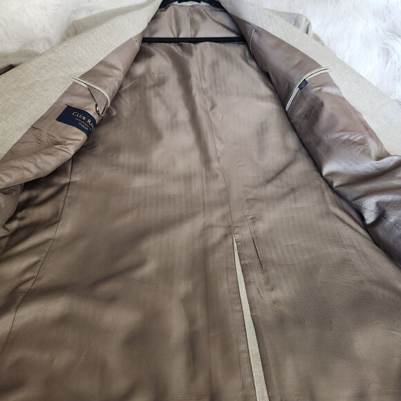 Club Room Men's 42L Linen Blend Sport Coat Blazer Two Button Casual Beige - Picture 11 of 15